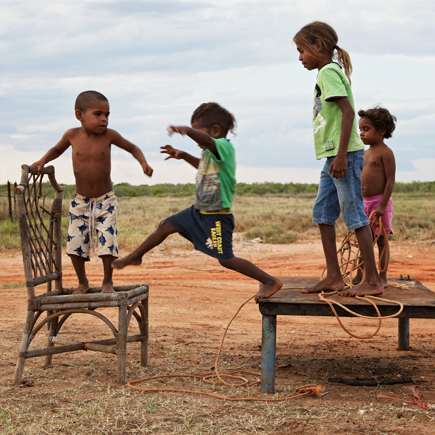 Aboriginal community children playing 
