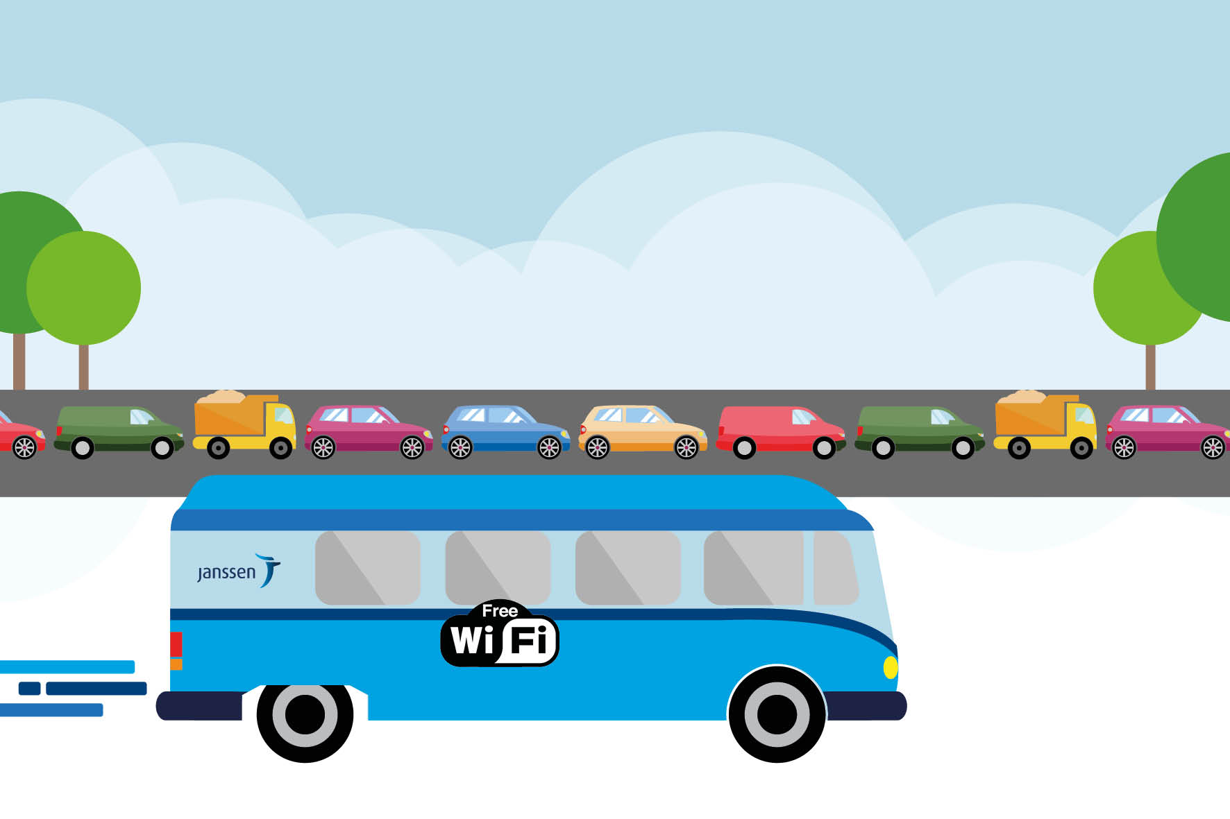 duurzaam en comfortabel pendelen met de J&J WiFi bus